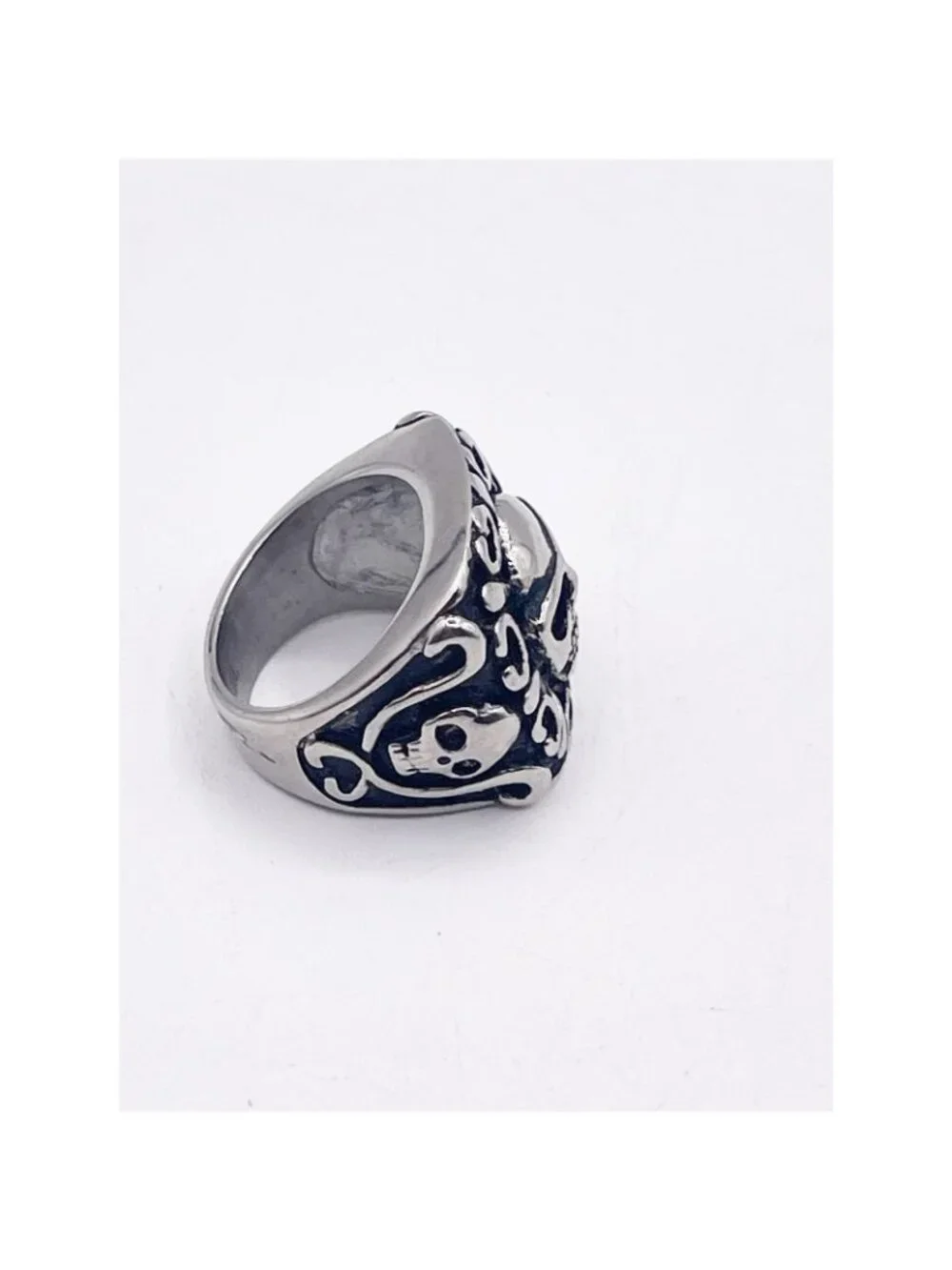 Men's 316L Stainless Steel Skull Sunglasses Gothic Biker Ring Size 8.5 Punk